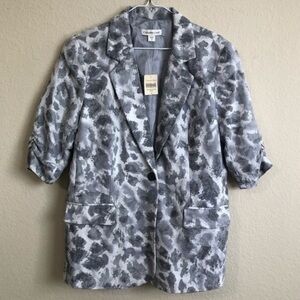 Coldwater Creek Blazer Gray Animal Print Button